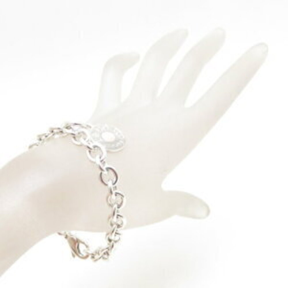 Tiffany Round Plate Bracelet Pink Silver